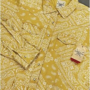 Cotton & Rye Pearl Snap Women's Lg Long Sleeve Paisley Print  Western Shirt NWT